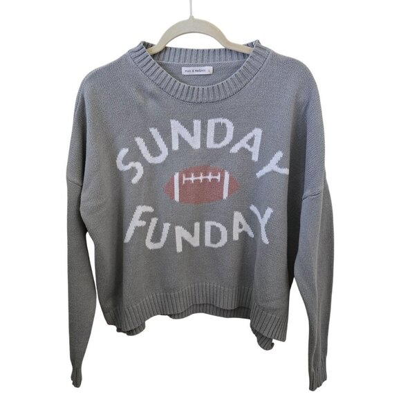 Moon & Madison Sunday Funday Football Sweater Cotton Blend Size L - Picture 1 of 4